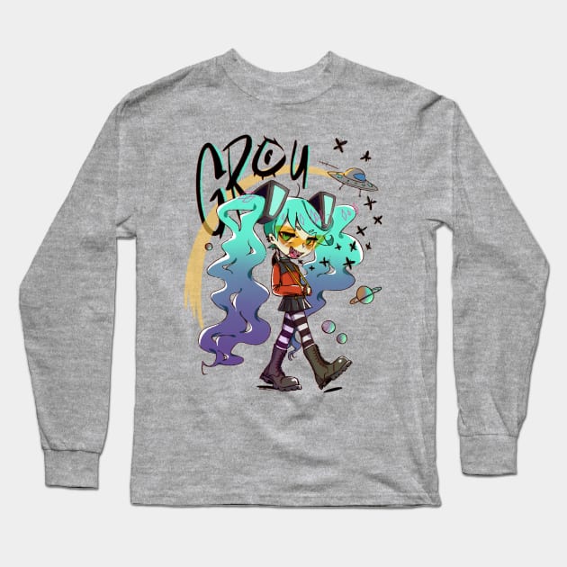 Galaxy friend Grou Long Sleeve T-Shirt by Ancsi